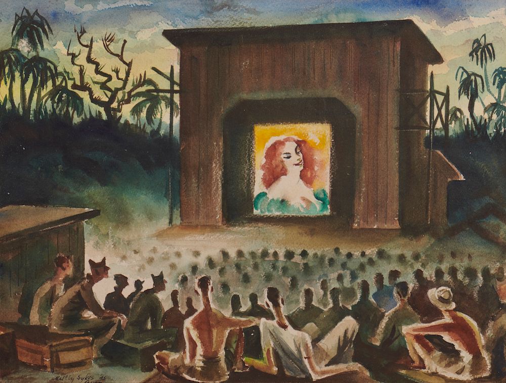 Appraisal: MALTBY SYKES American - Evening Entertainment Guam watercolor MALTBY SYKES