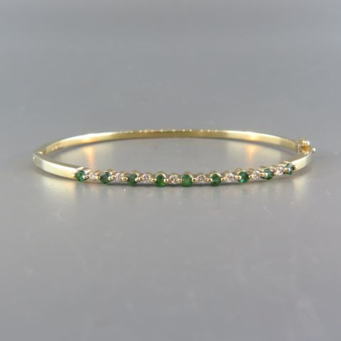 Appraisal: Emerald Diamond Bracelet diamonds emeralds totaling carat k yellow gold