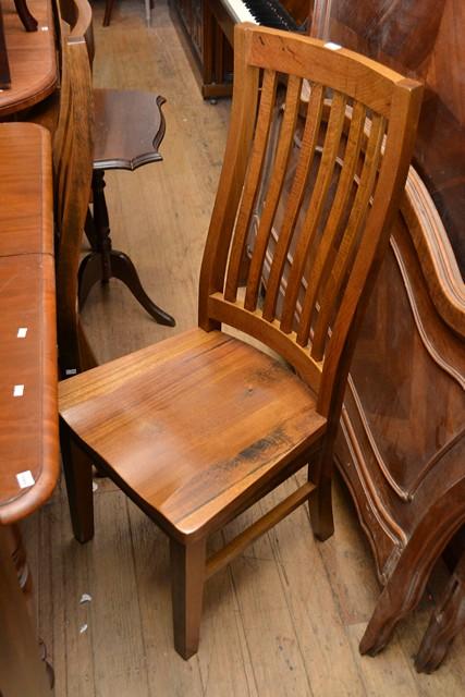 Appraisal: A SET OF SIX HARDWOOD DINING CHAIRS A SET OF