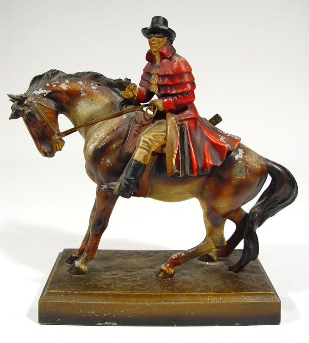 Appraisal: Painted Spelter table lighter in the form of a Higwayman