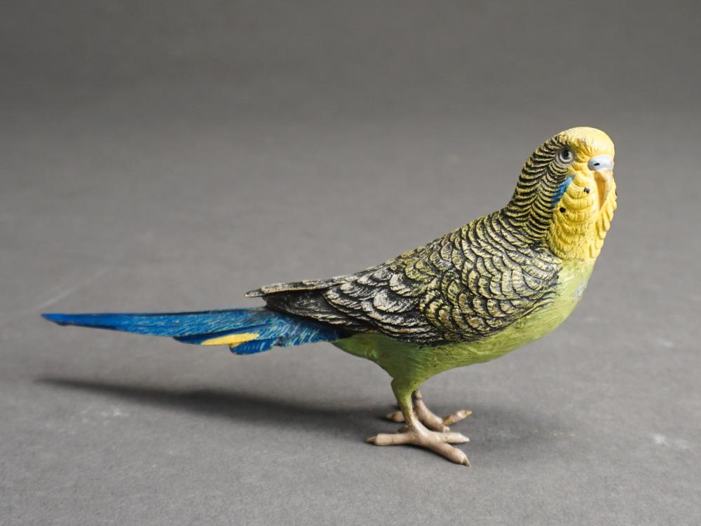 Appraisal: Cold Painted Bronze Parakeet L in cm