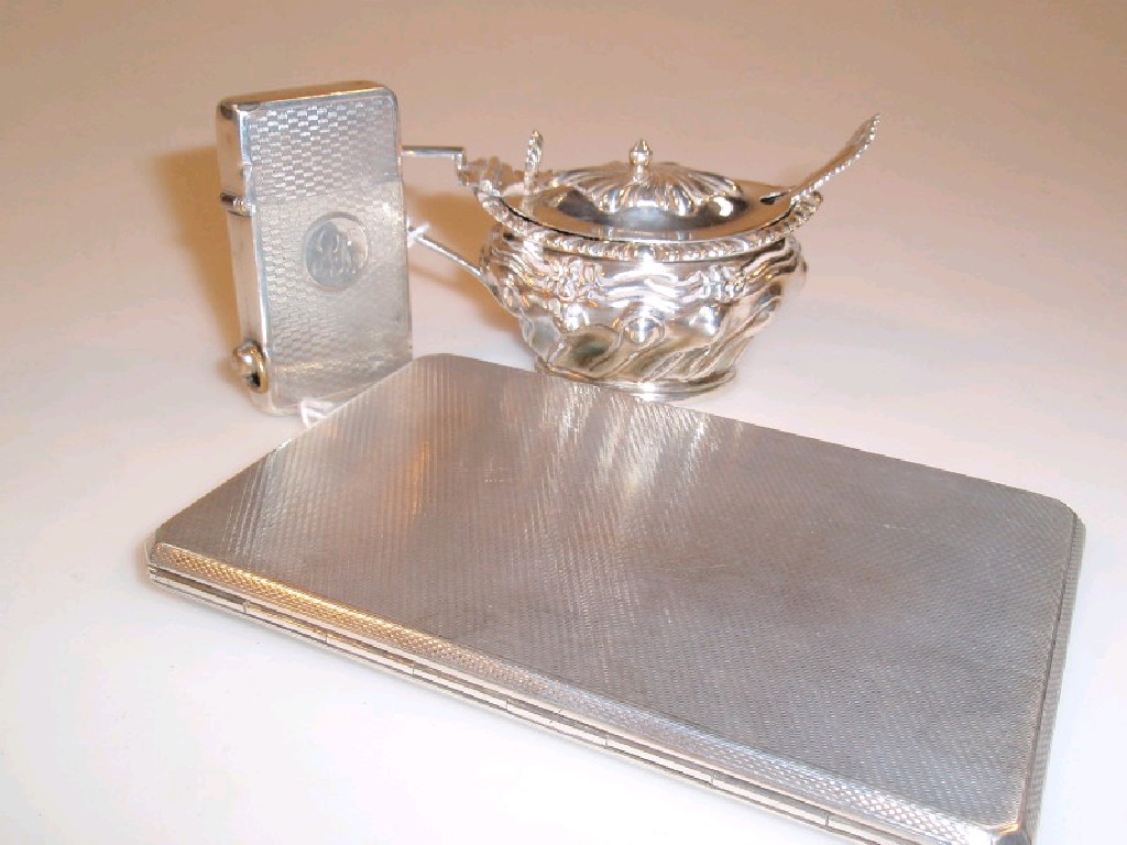 Appraisal: A George V machine turned silver cigarette case monogrammed to