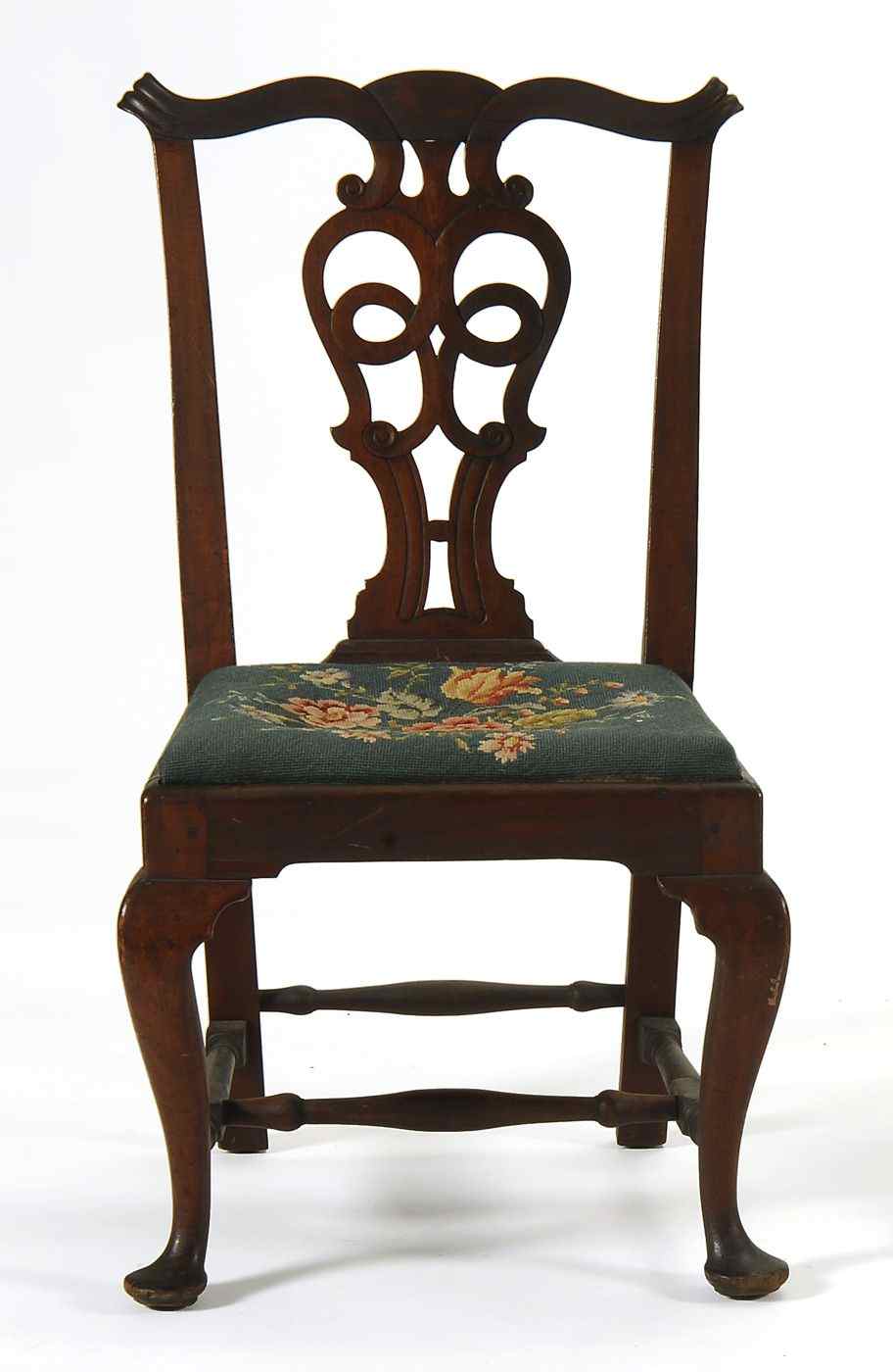 Appraisal: ANTIQUE AMERICAN TRANSITIONAL CHIPPENDALE SIDE CHAIRMassachusetts Circa In mahogany with