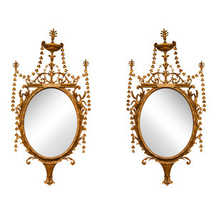 Appraisal: A Pair of George III Giltwood Mirrors Late th Early