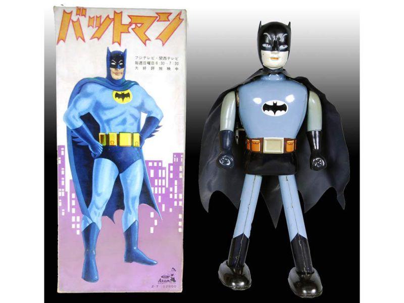 Appraisal: Ultra Rare Tin Wind-Up Japanese Batman Superhero W Description ''