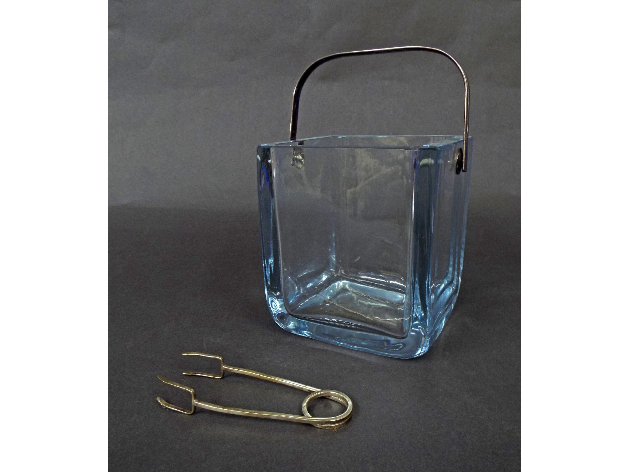 Appraisal: Good Cartier glass ice bucket with sterling silver handle and