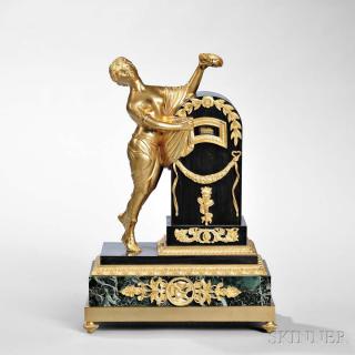 Appraisal: Bronze and Marble Annular Night Unveiling Day Clock Bronze and