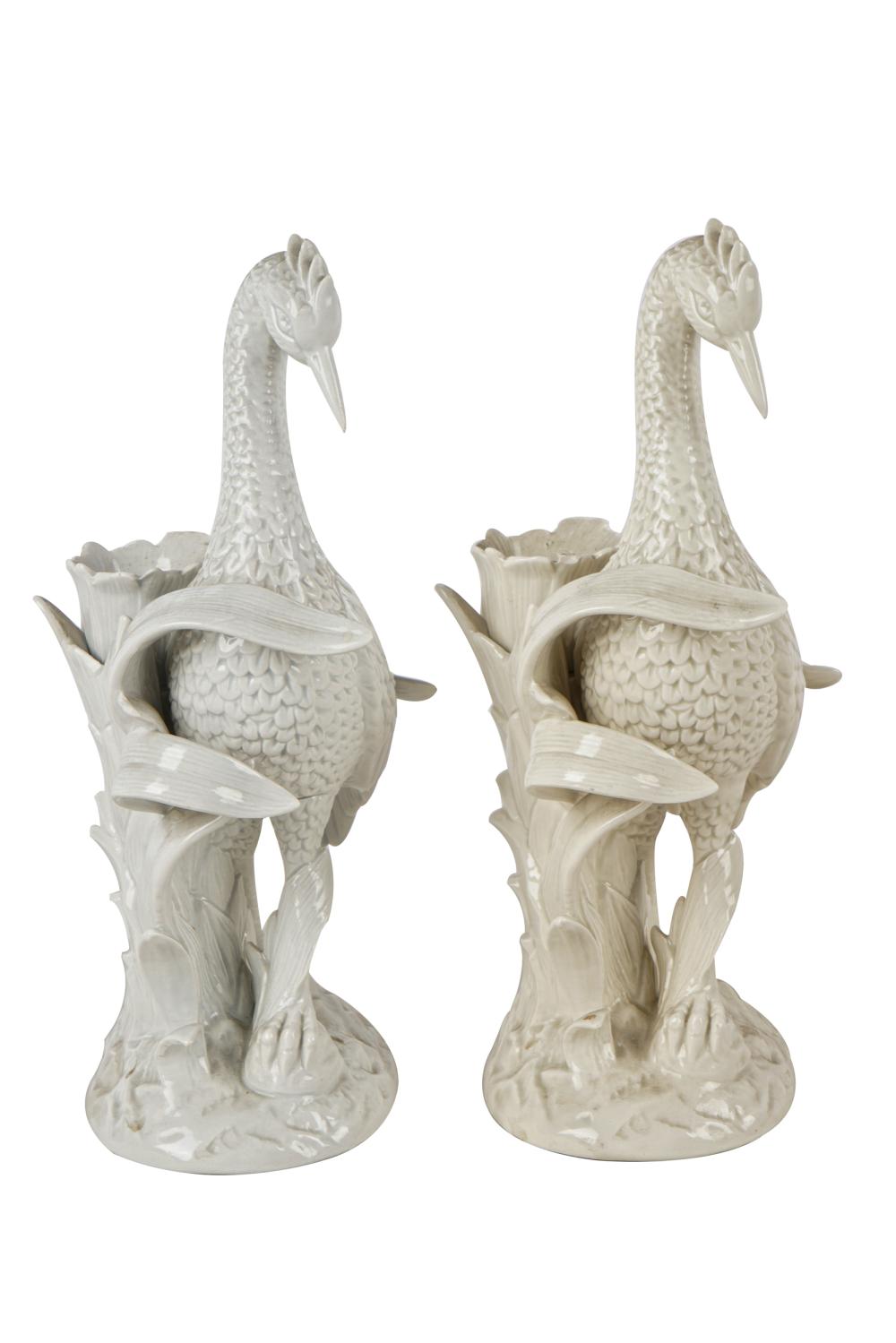 Appraisal: PAIR OF FITZ FLOYD PORCELAIN BIRD CANDLESTICKSCondition one slightly off-white