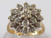 Appraisal: A yellow metal tests carat gold diamond cluster ring unascribed