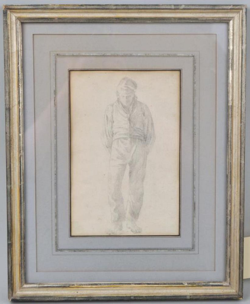 Appraisal: Framed Drawing Standing Man unsigned not examined out of frame