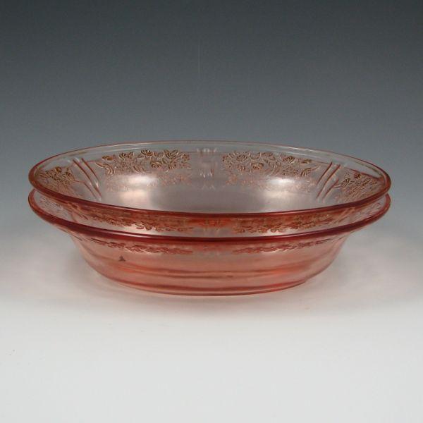 Appraisal: Two Sharon Cabbage Rose by Federal Depression glass oval vegetable