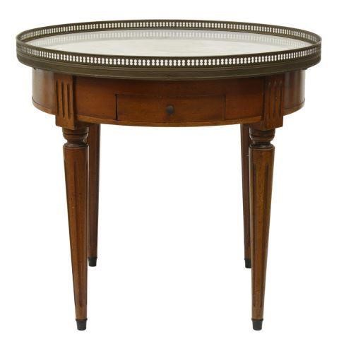 Appraisal: French Louis XVI style mahogany low bouillotte table early th