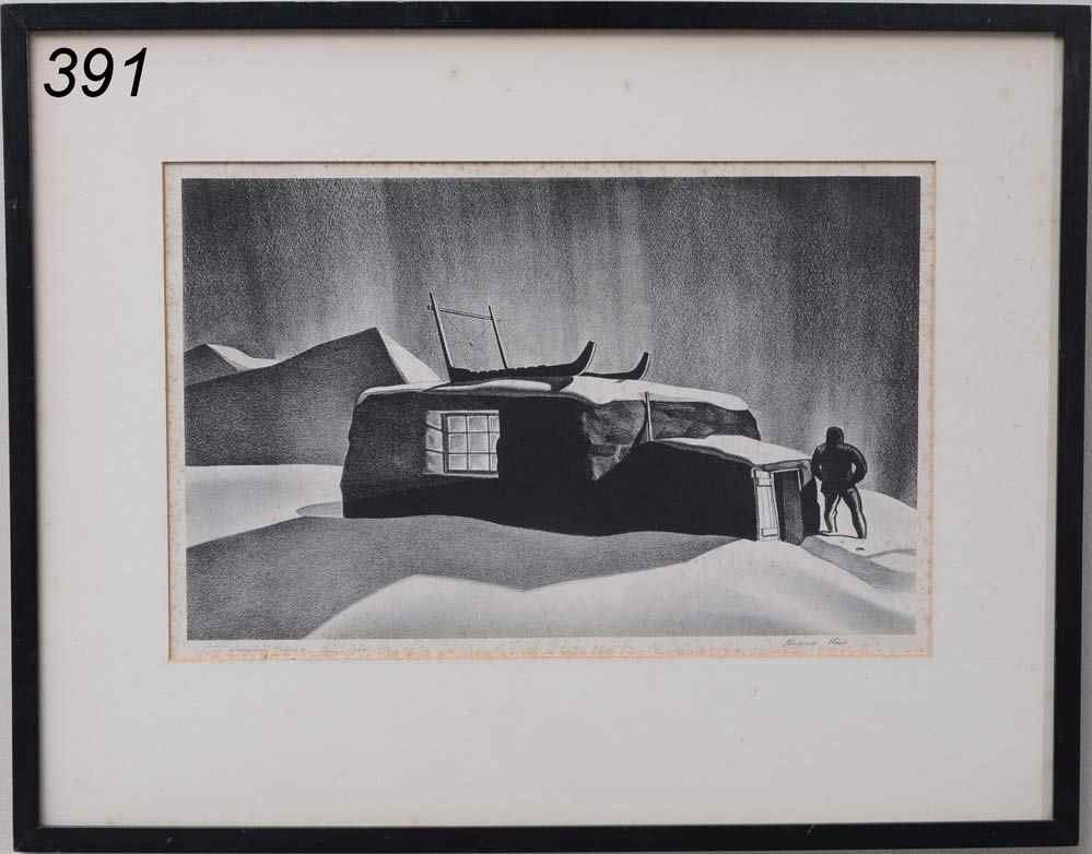 Appraisal: Rockwell Kent Communing with Nature '' x '' lithograph pencil