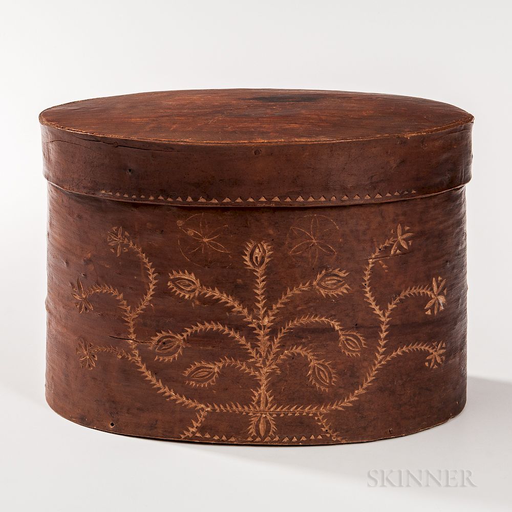 Appraisal: Oval Birch Bark Pantry Box Oval Birch Bark Pantry Box