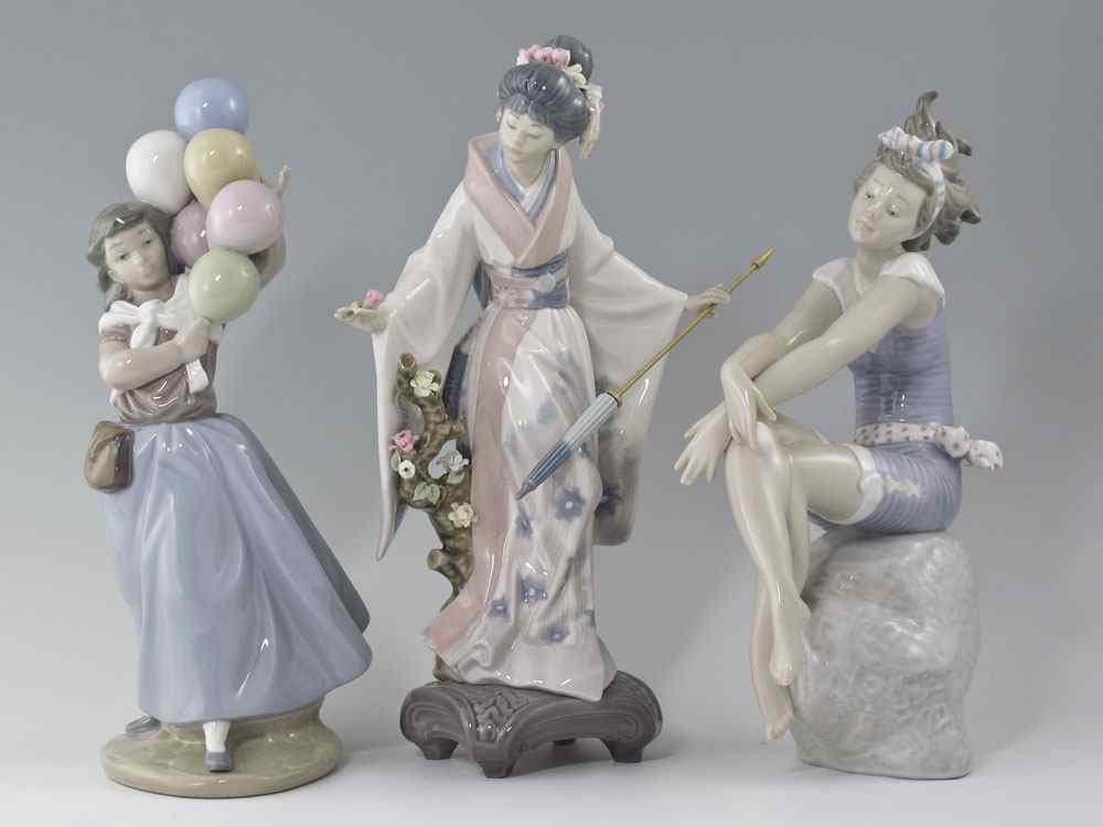 Appraisal: LLADRO PORCELAIN FIGURINES figures to include TERUKO Japanese girl with