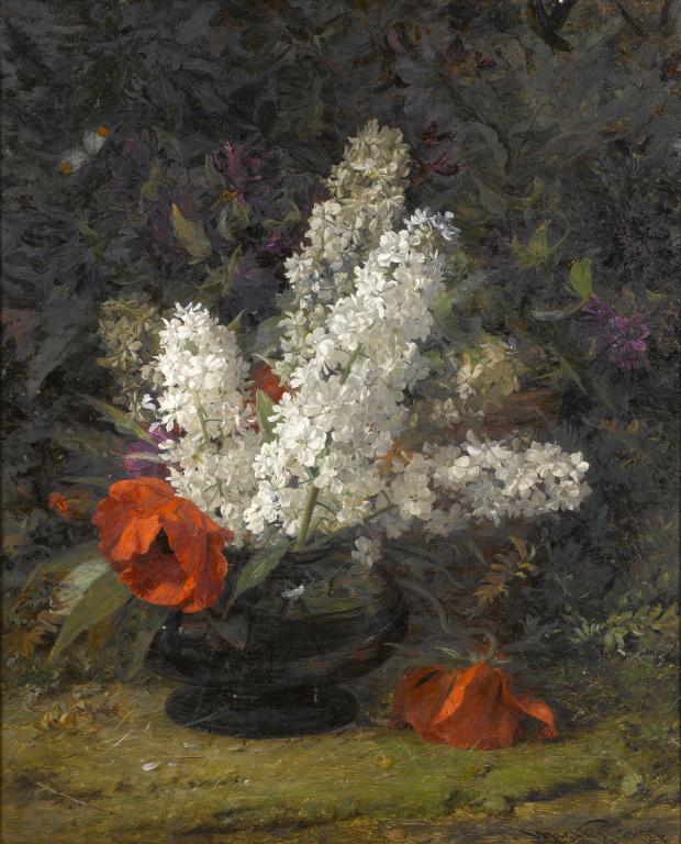 Appraisal: WILLIAM JABEZ MUCKLEY RBA - STILL LIFE WITH WHITE LILAC