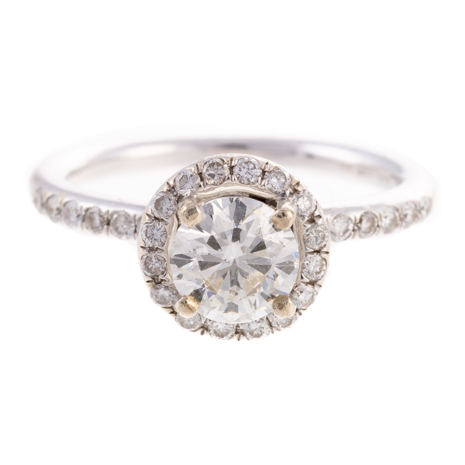 Appraisal: A CT DIAMOND HALO ENGAGEMENT RING IN K K white