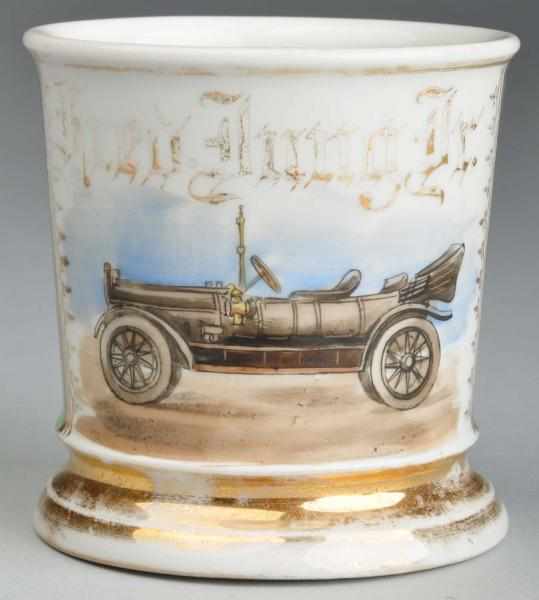 Appraisal: Touring Automobile Shaving Mug Description Gilt name Fred Jung Jr