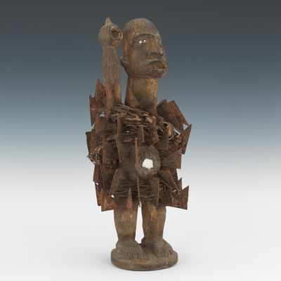 Appraisal: A Large Nkisi Nkondi Power Figure Carved wood figure with