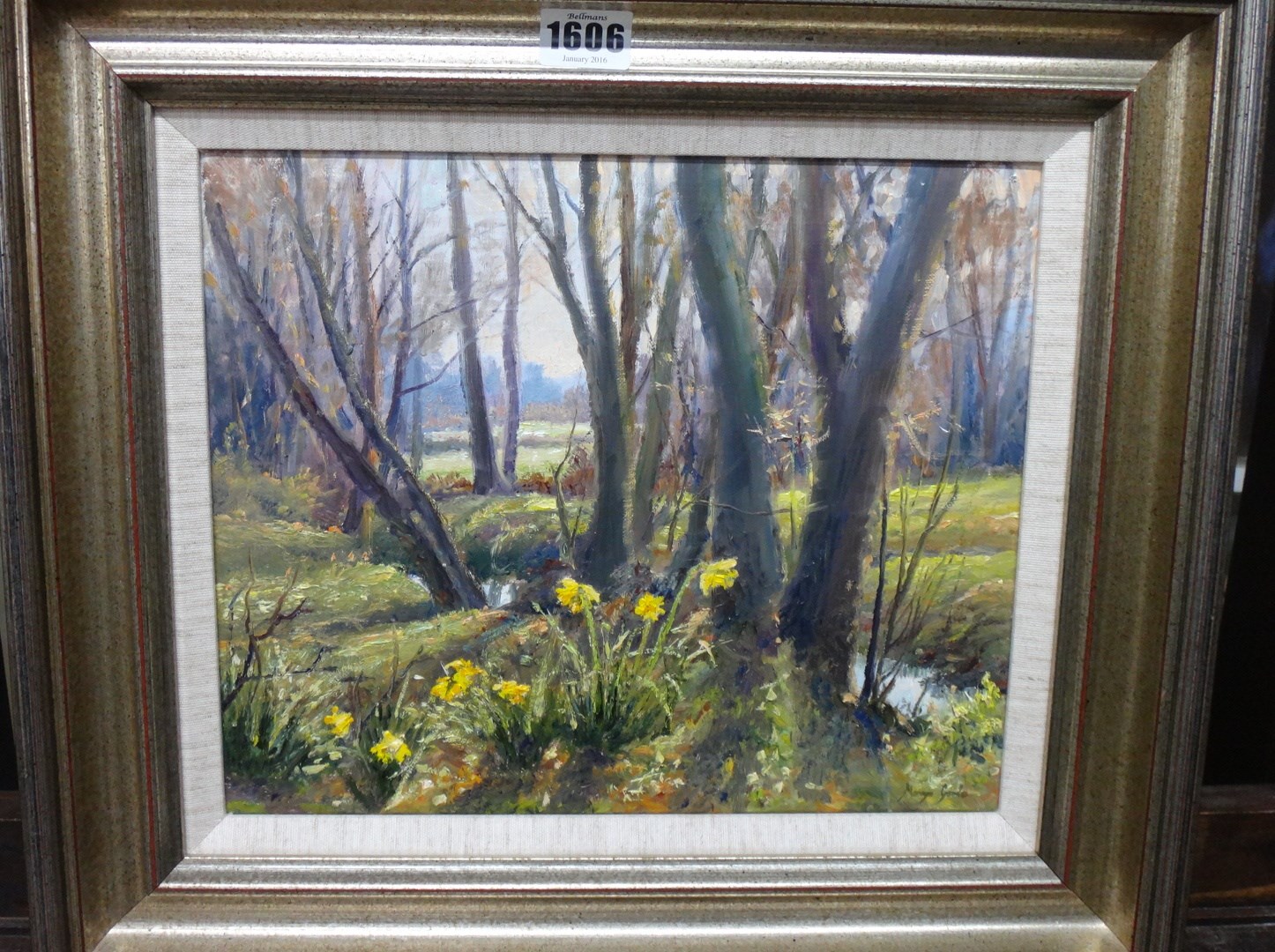 Appraisal: Mervyn Goode b Unexpected daffodils near the brook Oak Sheep