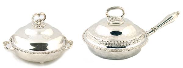 Appraisal: Two pairs of Victorian electroplated covered casseroles The first pair