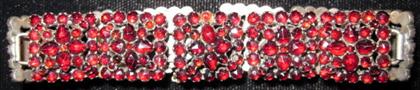 Appraisal: Bohemian garnet bracelet Featuring Square links accented by petite garnets