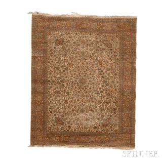 Appraisal: Silk Hereke Carpet Turkey c ft in x ft in