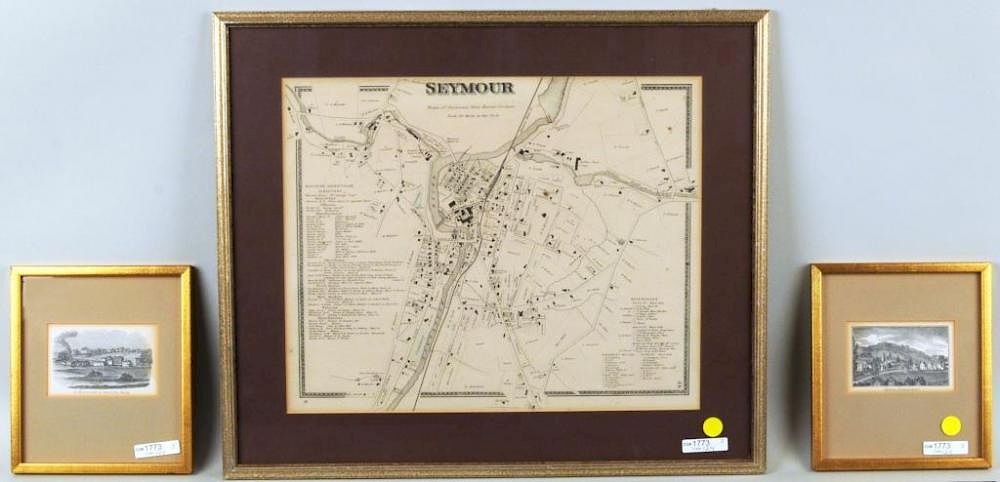 Appraisal: Three Framed Connecticut Prints Three framed Connecticut prints comprising a