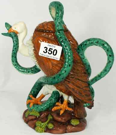 Appraisal: Minton Majolica Character Tea Pot Vulture and Python Limited Edition