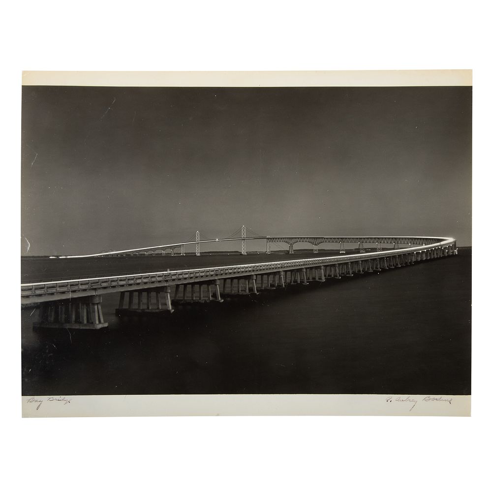 Appraisal: A Aubrey Bodine Bay Bridge Photograph American - Gelatin silver