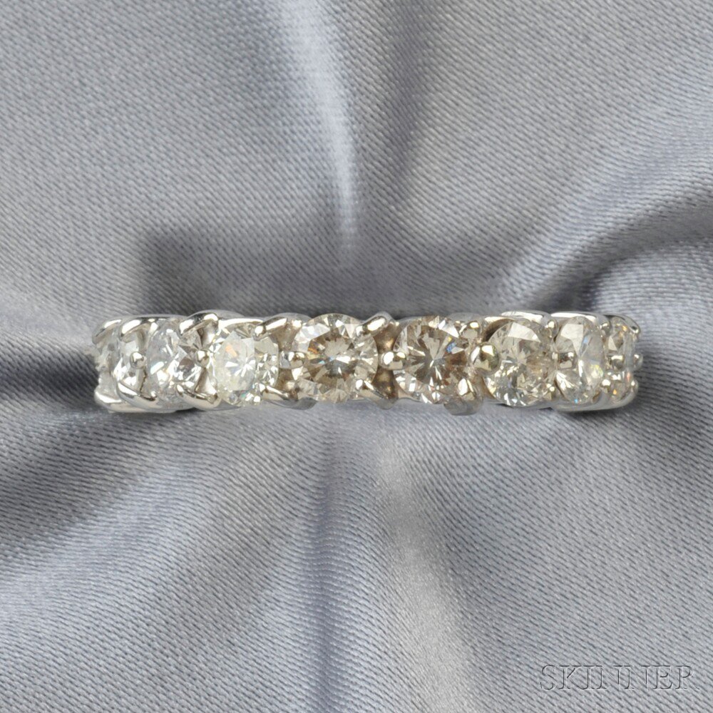 Appraisal: Diamond Eternity Band set with sixteen full-cut diamonds approx total