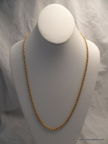 Appraisal: K Gold Rope Chain Necklace Type Estate long K gold