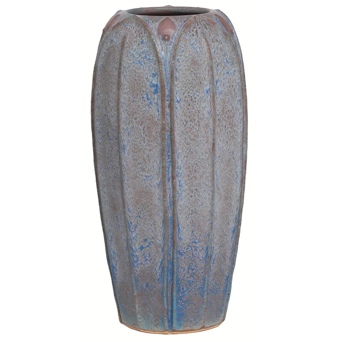 Appraisal: Arts Clay Company vase contemporary tapered form with sculpted leaves