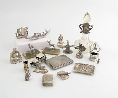 Appraisal: A mixed lot of modern white metal novelties comprising An