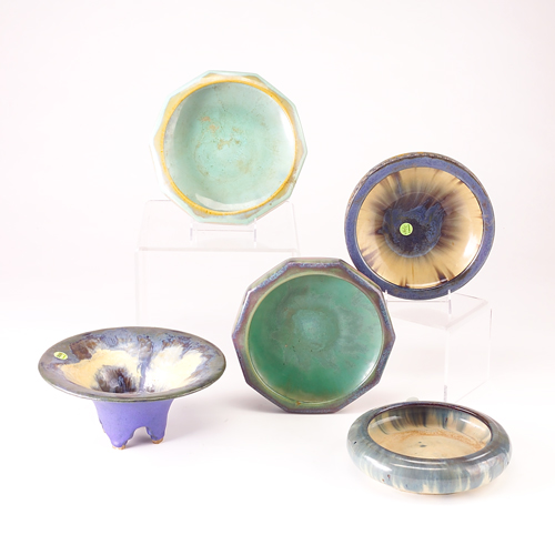 Appraisal: FULPER Five bowls one footed and flaring small nicks to