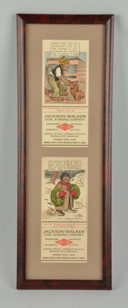 Appraisal: Lot Of African-American Advertising Blotters Framed These two blotters advertise