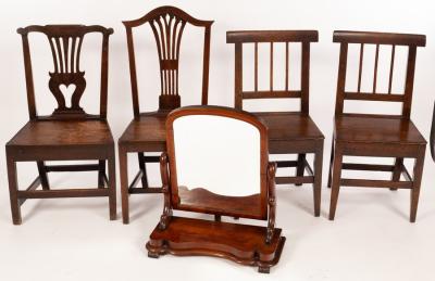 Appraisal: Two th Century pierced splat back chairs two stick back