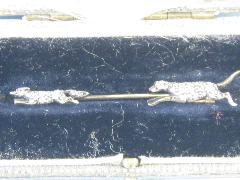 Appraisal: A Diamond Stick Pin the rose-cut stones pav -set as