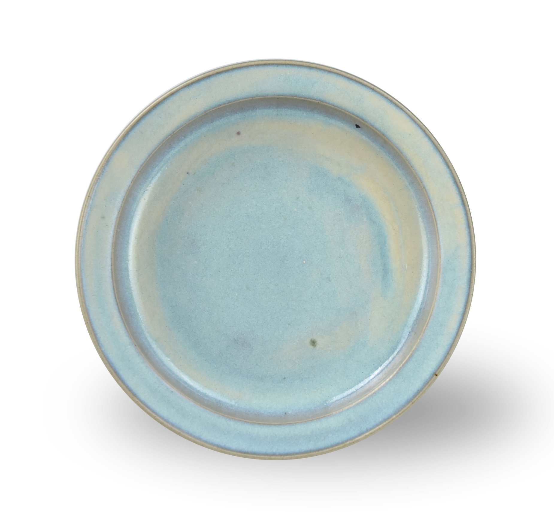 Appraisal: CHINESE BLUE-GLAZED 'JUN' DISH SONG DYNASTY Chinese Song dynasty heavily