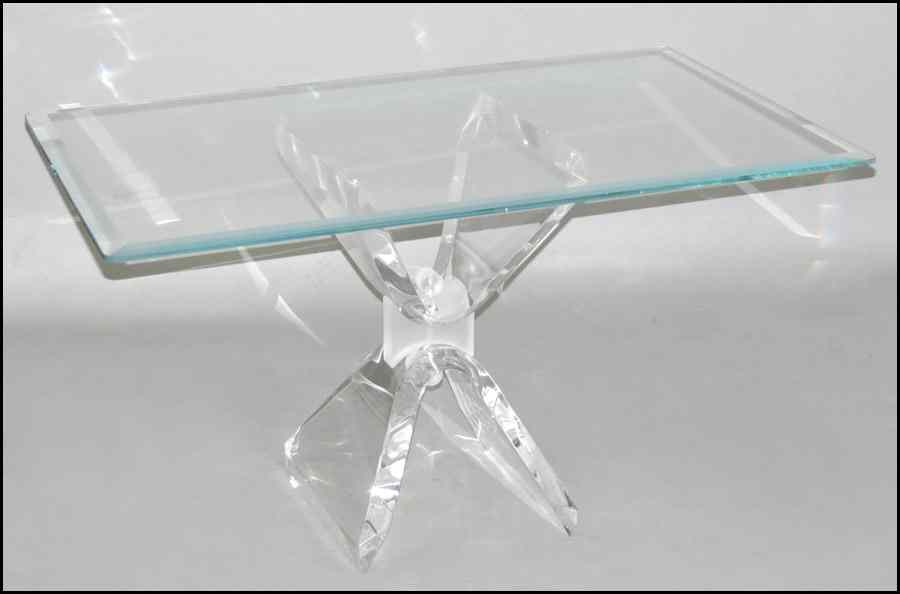 Appraisal: CONTEMPORARY LUCITE AND GLASS TABLE Condition No Specific Condition Recorded