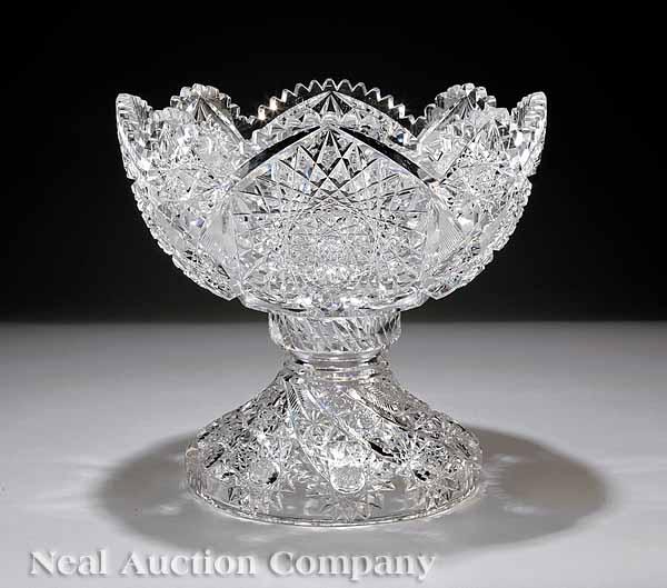 Appraisal: An American Brilliant Cut Glass Two-Part Punchbowl early th c