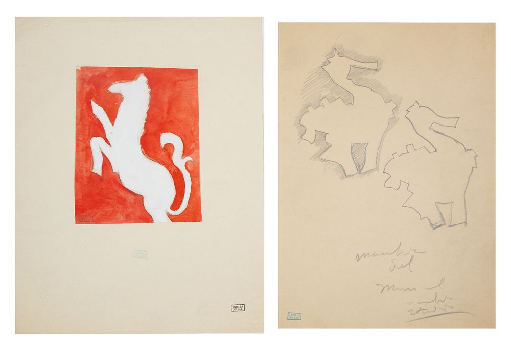 Appraisal: A PAIR OF DRAWINGS BY JOSEPH STELLA AMERICAN - A