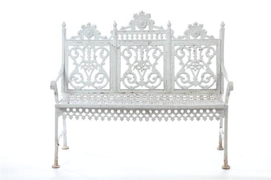 Appraisal: RENAISSANCE REVIVAL CAST-IRON BENCH Probably Kramer Brothers Dayton Ohio late