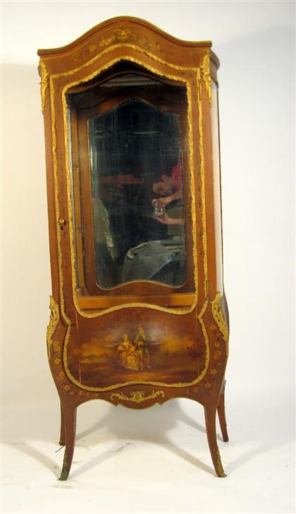 Appraisal: Louis XV style Vernis Martin gilt metal mounted vitrine early