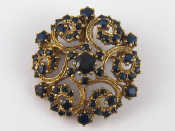 Appraisal: A carat gold sapphire pendant with brooch fitting approx cm