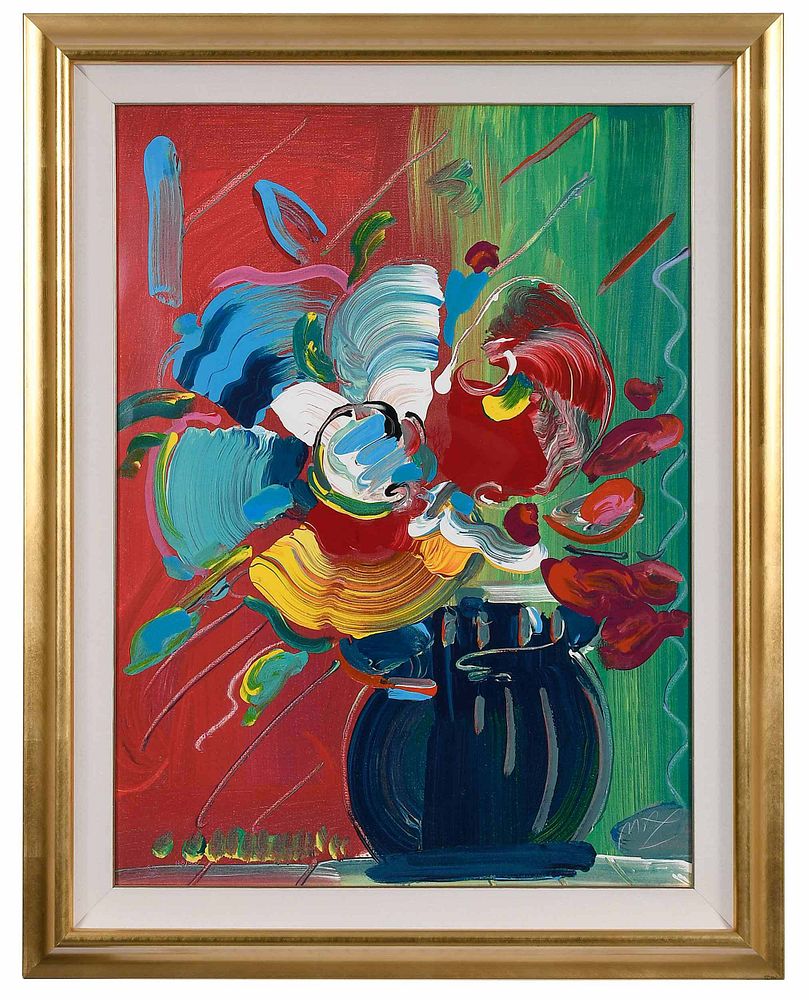 Appraisal: Peter Max New York born Vase of Flowers edition signed