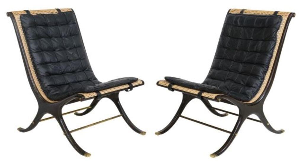 Appraisal: pair Mid-century modern lounge chairs Gerald Jerome American th c