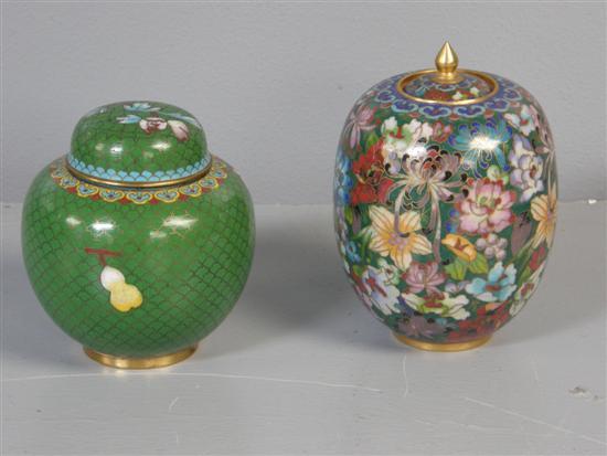 Appraisal: Cloisonne vase and cover with all over floral decoration high