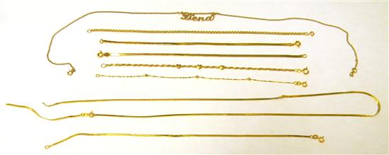 Appraisal: JEWELRY ''Dena'' Necklace K yellow gold inches long springring clasp