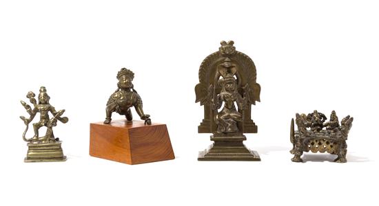 Appraisal: Sale Lot Four Indian Bronze Figures of Deities the first